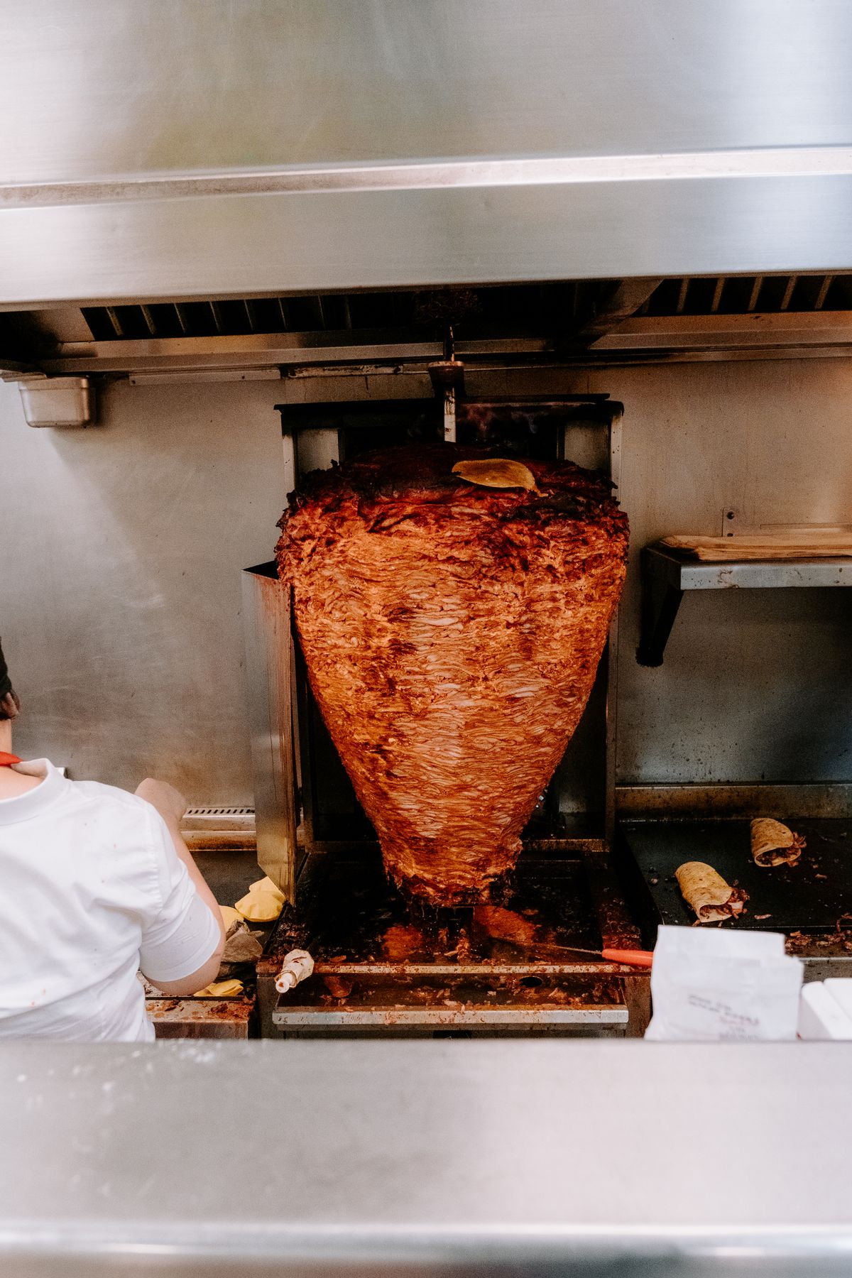 Al pastor on the trompo